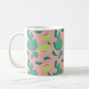 Taza De Café Guava Greeneration Pink Green Fruit Pattern (Patró