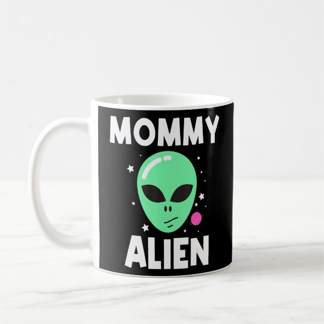 Taza De Café Guay Alien Para Mujeres Mamá Cabeza Verde Galaxia  (Izquierda)