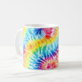 Taza De Café Guay Aqua Red Blue Yellow Naranja Tie Dye