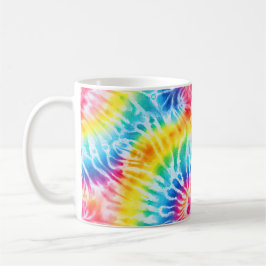 Taza De Café Guay Aqua Red Blue Yellow Naranja Tie Dye