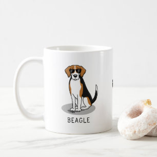 Taza De Café Guay Beagle con gafas de sol (tricolor 3) Gracioso
