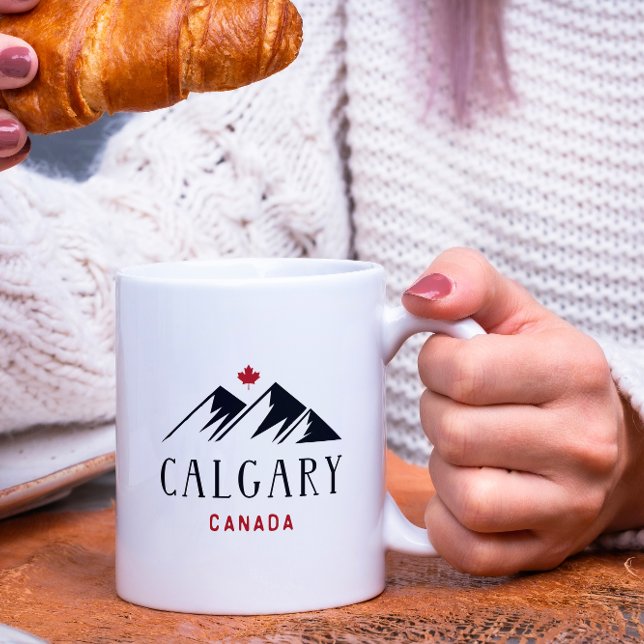 Taza De Café Guay Calgary Canada Mountains Maple Leaf (Subido por el creador)