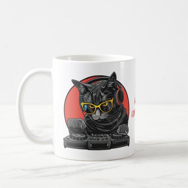Taza De Café Guay Cat DJ (Izquierda)