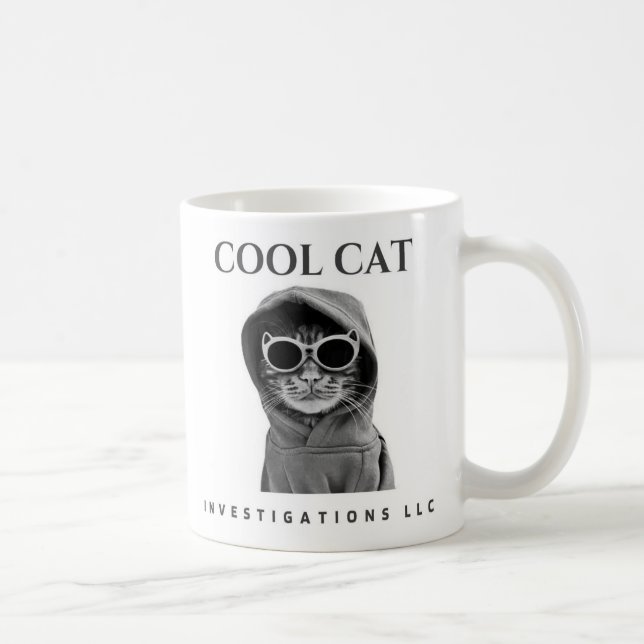 Taza De Café Guay Cat Investigations LLC mug (negro/blanco) (Derecha)