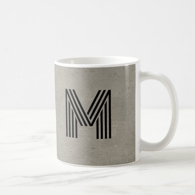 Taza De Café Guay Concrete Beton Look Monogrammed Mug (Derecha)