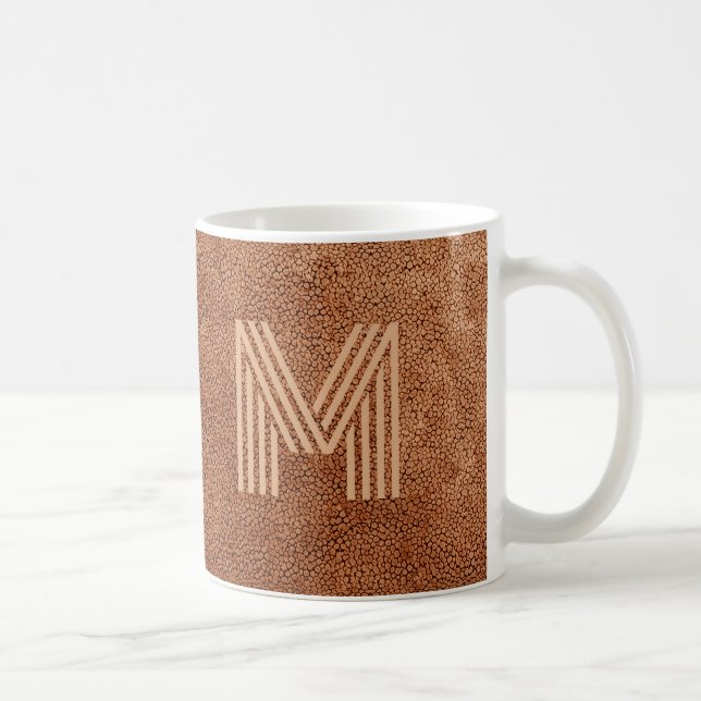 Taza De Café Guay Copper Look Monogrammed Mug (Derecha)
