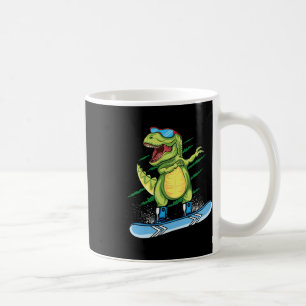 Taza De Café Guay Dinosaur Snowboarding Skibing T Rex Sn