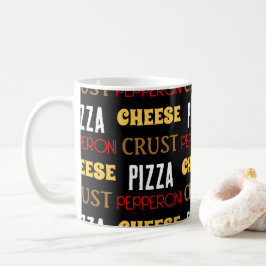 Taza De Café Guay divertida pizza pepperoni queso crust patrón 