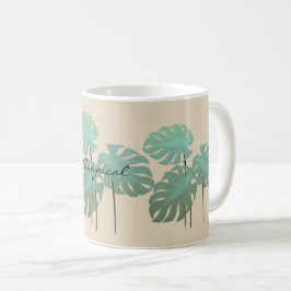 Taza De Café Guay Funky Tropical Leaf Añadir nombre Mug