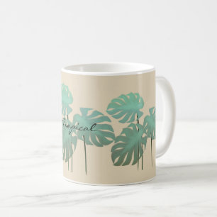 Taza De Café Guay Funky Tropical Leaf Añadir nombre Mug