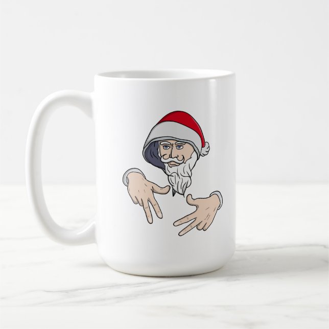 Taza De Café Guay Gangsta Hip Hop Hand Rap Santa Claus (Izquierda)