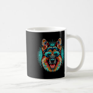 Taza De Café Guay German Shepherd Dog Mosaic Art Style Christma