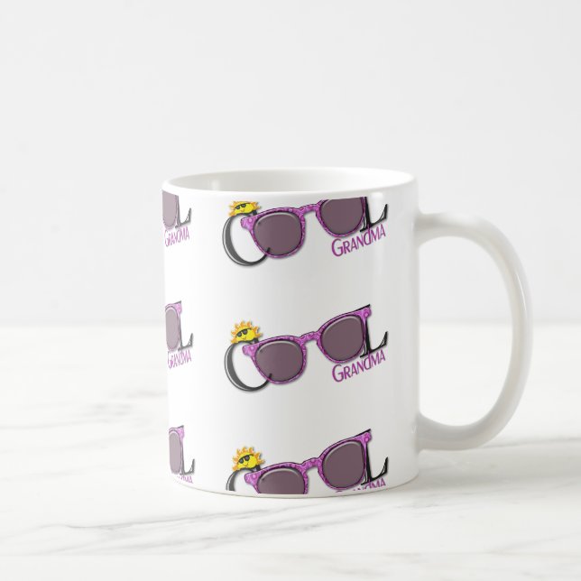 Taza De Café Guay Grandma sun y gafas de sol sobre blanco (Derecha)