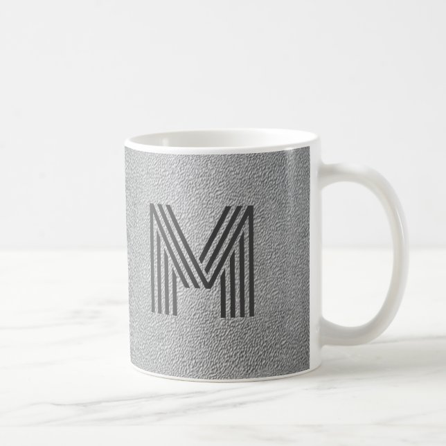 Taza De Café Guay Gray Leather Look Monogramed Mug (Derecha)