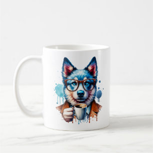 Taza De Café Guay Husky con café - Hipster Dog Art Mug