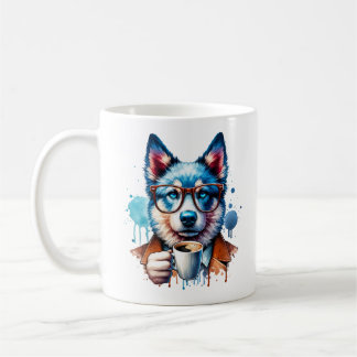 Taza De Café Guay Husky con café - Hipster Dog Art Mug