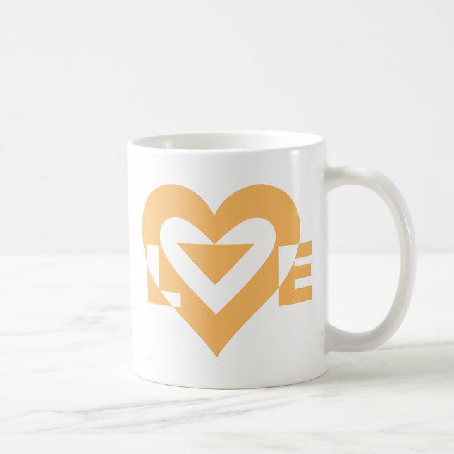 Taza De Café Guay Love Graphic, Naranja (Derecha)