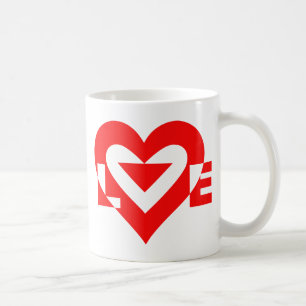 Taza De Café Guay Love Graphic, rojo