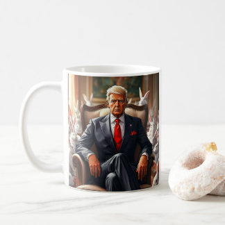 Taza De Café Guay MAGA Rabbit TRUMP rodeado de BUNNYS divertido