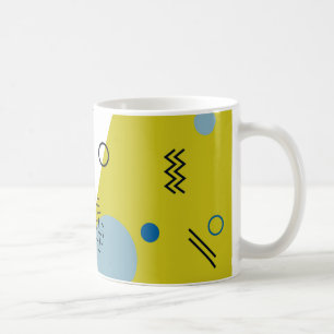 Taza De Café Guay, moderno, moderno, geométrico verde Memphis