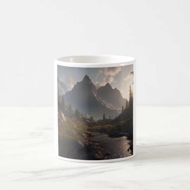 Taza De Café Guay Mountain Landscape AI Art (Centro)