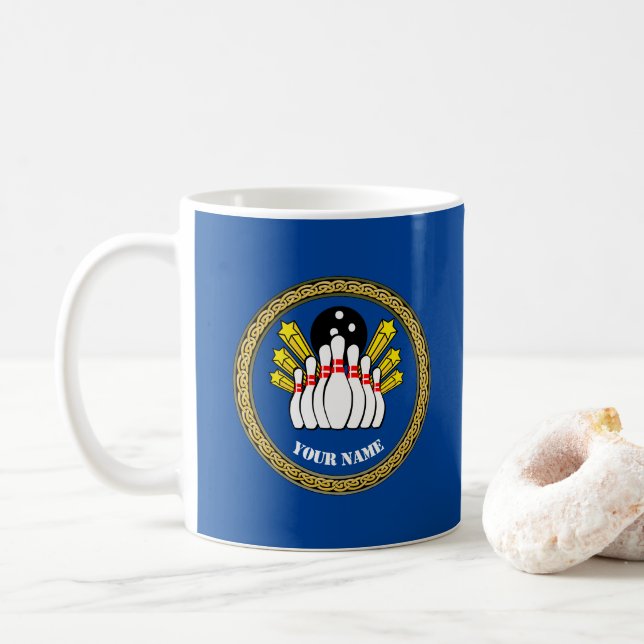 Taza De Café ¡Guay! Mug-Bowling- Bowler Personalizado - Añadir  (Con donut)