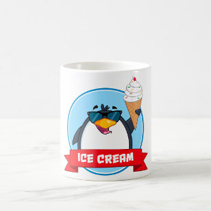 Taza De Café Guay Pingüino sostiene helado
