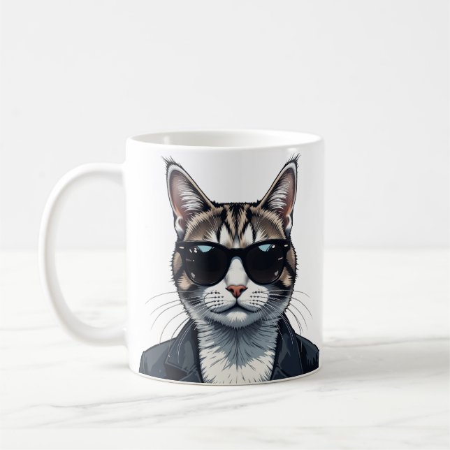 Taza De Café Guay puramente fectamente: gato con sombras (Izquierda)