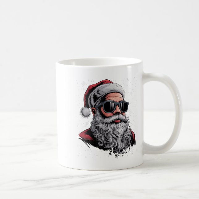 Taza De Café Guay Santa Face Beard & amp; Gles Navidades Funny  (Derecha)