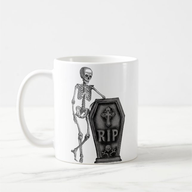 Taza De Café Guay Skeleton con ataúd (Izquierda)