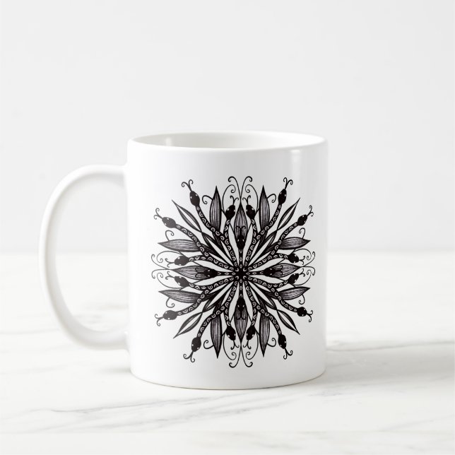 Taza De Café Guay Snakes Black And White Botantic Gothic (Izquierda)