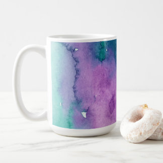 Taza De Café Guay Watercolor Mug Blue, Green, Purple