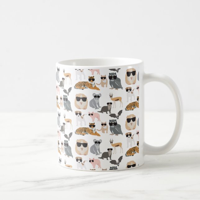 Taza De Café Guay y animales divertidos con gafas de sol (Derecha)