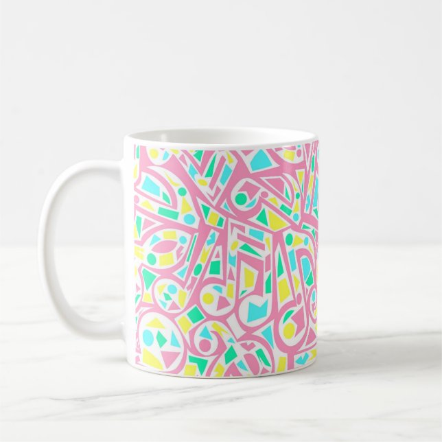 Taza De Café Guay y Colorful Abstract Music Notes (Izquierda)