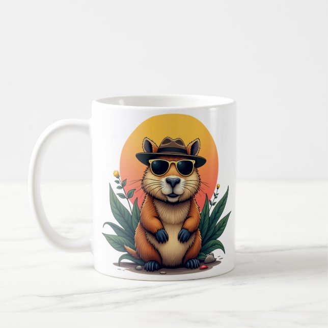 Taza De Café Guay y el capibara elegante (Izquierda)