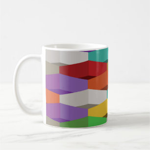 Taza De Café Guay y formas geométricas coloridas