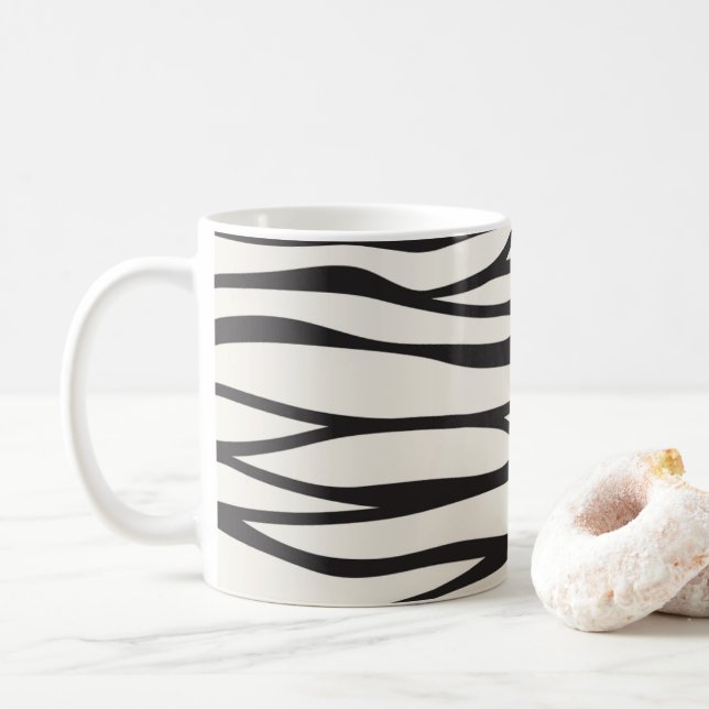 Taza De Café Guay zebra patrón stripes café mug (Con donut)