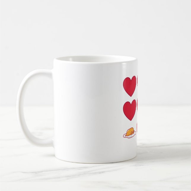 Taza De Café Gudetama Corazones _ Huevos San Valentín (Izquierda)