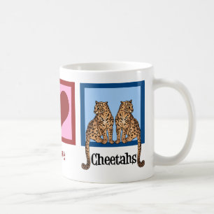Taza De Café Guepardos del amor de la paz