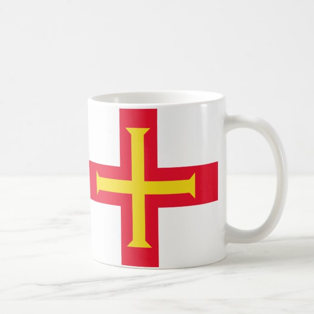 Taza De Café Guernsey Flag Ceramic Mug (Derecha)