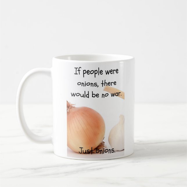Taza De Café Guerra divertida de la cebolla (Izquierda)