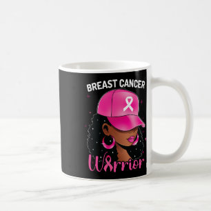 Taza De Café Guerrera del Cáncer Mujer Negra Concienciación sob