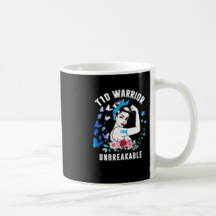Taza De Café Guerrera T1d Mujer Conciencia de la Diabetes Tipo