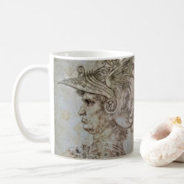Taza De Café Guerrero con casco de Leonardo