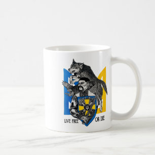 Taza De Café Guerrero cosaco de Ucrania Vive libre o muere Band