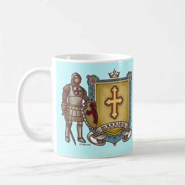 Taza De Café Guerrero Cristiano Por Dios (Izquierda)