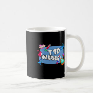 Taza De Café Guerrero de DT1 Diabetes Tipo 1 T1 Soporte