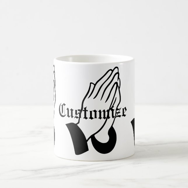 Taza De Café Guerrero de la oración Rezando Thunder_Cove (Centro)