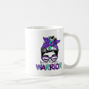 Taza De Café Guerrero de la prevención del suicidio, desordenad