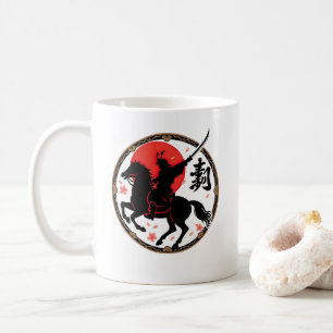 Taza De Café Guerrero de Samurai Rising Sun Mug